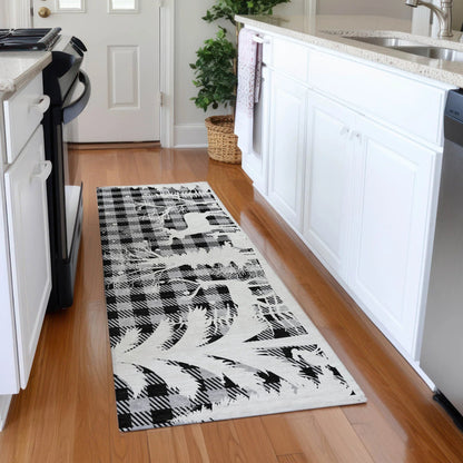 Quaora Gray Washable Indoor-Outdoor Rug
