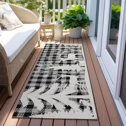 Quaora Gray Washable Indoor-Outdoor Rug
