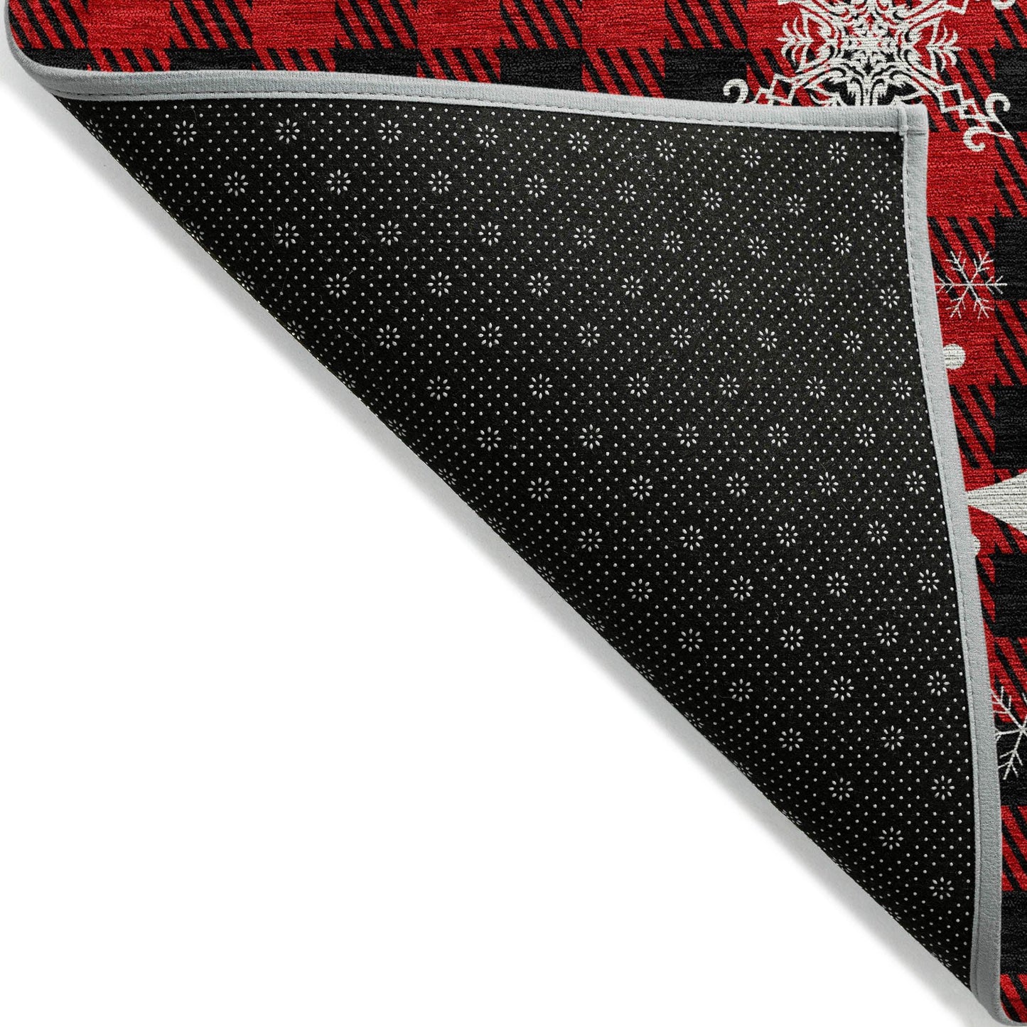 Quaora Red Washable Indoor-Outdoor Rug