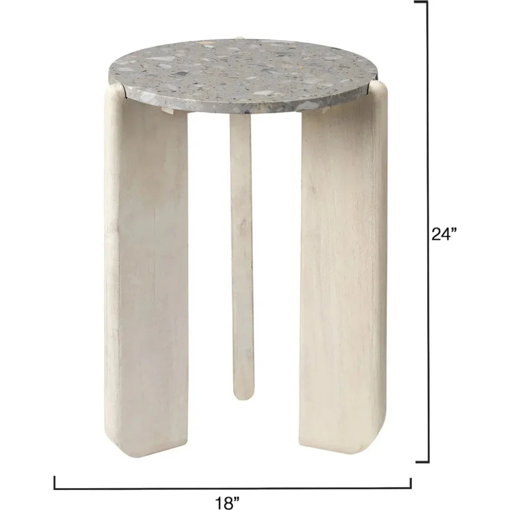 Quarry Wooden Round Side Table - LOOMLAN - Jamie Young - Side Tables