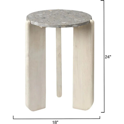 Quarry Wooden Round Side Table - LOOMLAN - Jamie Young - Side Tables