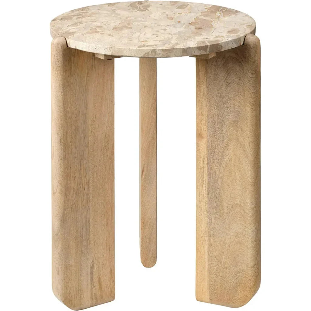 Quarry Wooden Round Side Table - LOOMLAN - Jamie Young - Side Tables