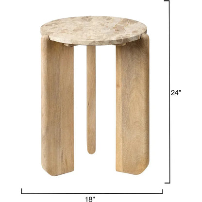 Quarry Wooden Round Side Table - LOOMLAN - Jamie Young - Side Tables