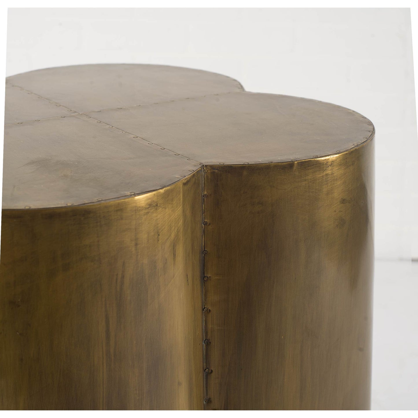 Quatrefoil Cladding Brass Accent Table