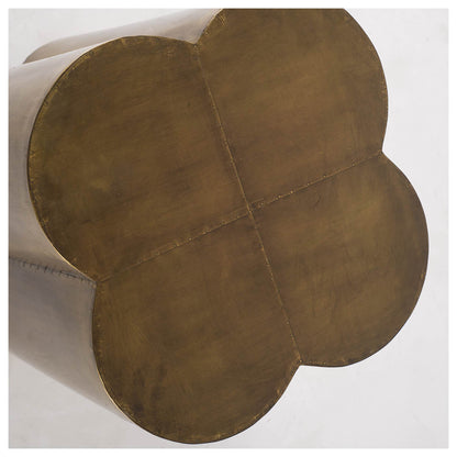 Quatrefoil Cladding Brass Accent Table