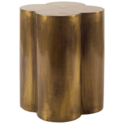 Quatrefoil Cladding Brass Accent Table