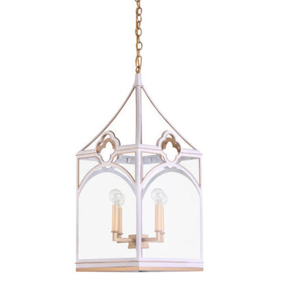 Quatrefoil Quatrefoil Shape Metal Lantern-Lanterns-Chelsea House-White-LOOMLAN