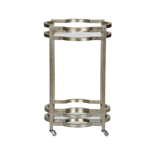 Quatrefoil Silver Bar Cart-Home Bar Carts-Chelsea House-LOOMLAN