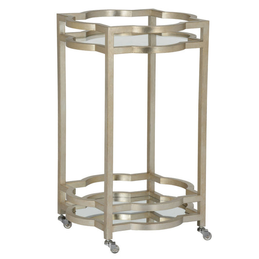 Quatrefoil Silver Bar Cart-Home Bar Carts-Chelsea House-LOOMLAN