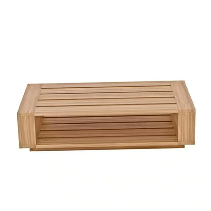 Qube Rectangular Teak Outdoor Coffee Table-Outdoor Coffee Tables-HiTeak-LOOMLAN