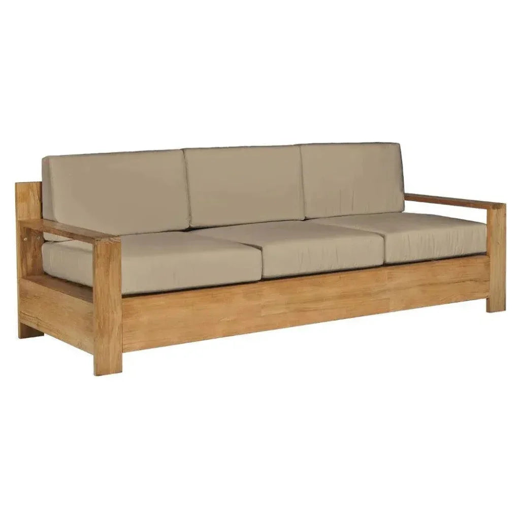 Qube Teak Deep Outdoor Couch Sunbrella Cushions - LOOMLAN - HiTeak - Outdoor Sofas & Loveseats