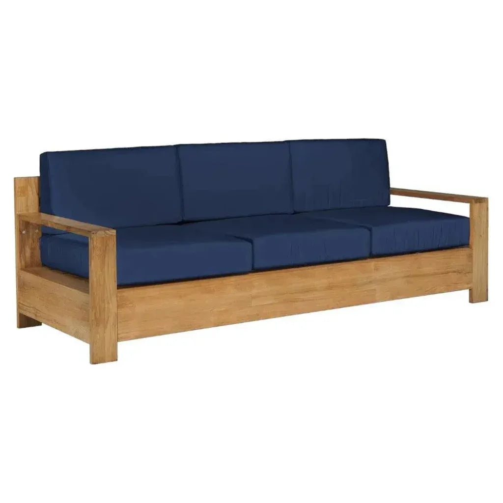 Qube Teak Deep Outdoor Couch Sunbrella Cushions - LOOMLAN - HiTeak - Outdoor Sofas & Loveseats