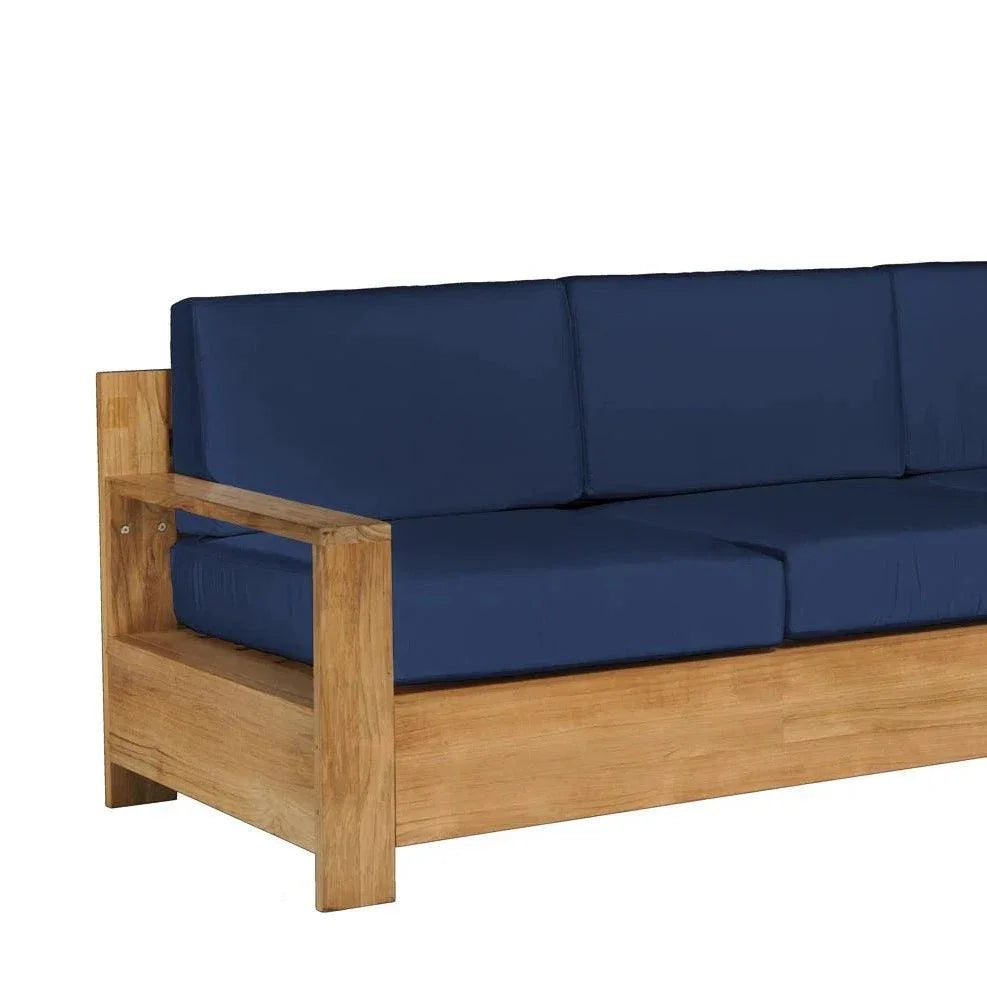 Qube Teak Deep Outdoor Couch Sunbrella Cushions - LOOMLAN - HiTeak - Outdoor Sofas & Loveseats