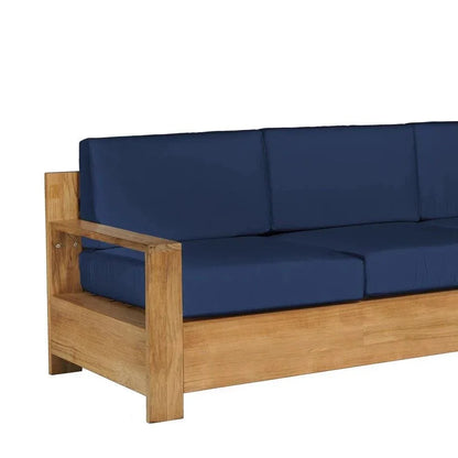 Qube Teak Deep Outdoor Couch Sunbrella Cushions - LOOMLAN - HiTeak - Outdoor Sofas & Loveseats