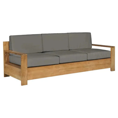 Qube Teak Deep Outdoor Couch Sunbrella Cushions - LOOMLAN - HiTeak - Outdoor Sofas & Loveseats