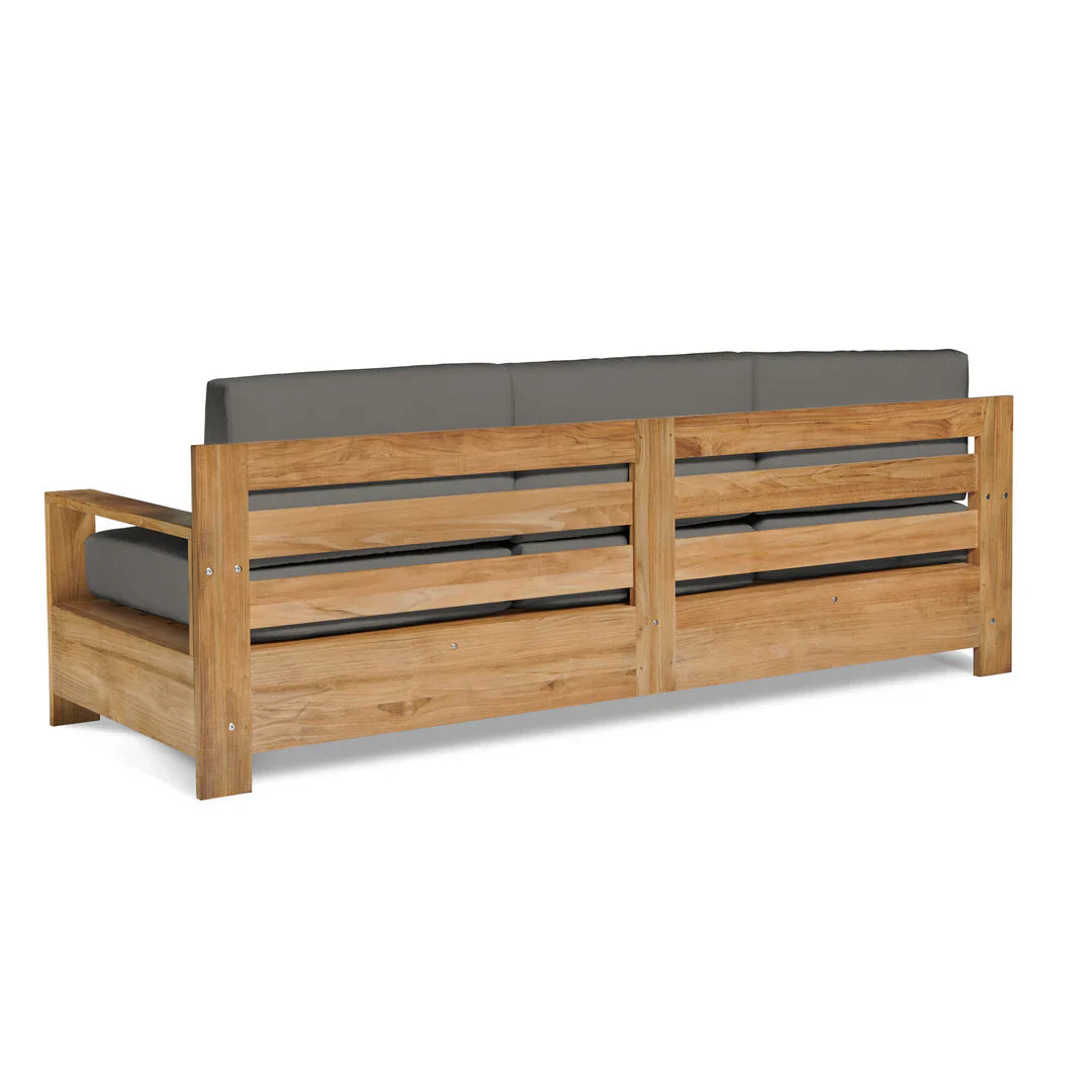 Qube Teak Deep Outdoor Couch Sunbrella Cushions