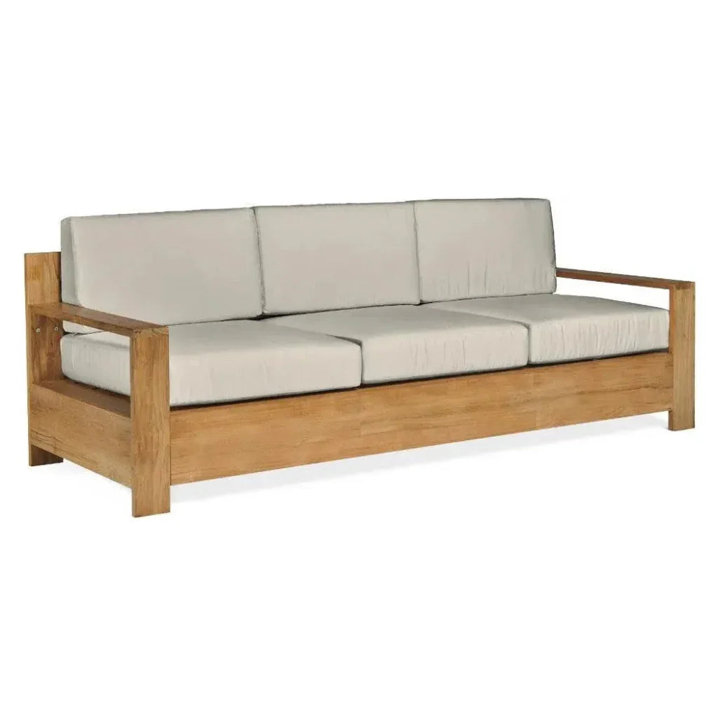 Qube Teak Deep Outdoor Couch Sunbrella Cushions - LOOMLAN - HiTeak - Outdoor Sofas & Loveseats