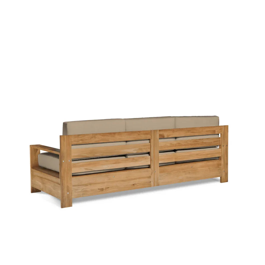 Qube Teak Patio Deep Sofa Set with Sunbrella 4PC - LOOMLAN - HiTeak - Outdoor Sofas & Loveseats