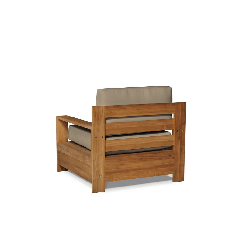 Qube Teak Patio Deep Sofa Set with Sunbrella 4PC - LOOMLAN - HiTeak - Outdoor Sofas & Loveseats