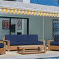 Qube Teak Patio Deep Sofa Set with Sunbrella 4PC - LOOMLAN - HiTeak - Outdoor Sofas & Loveseats