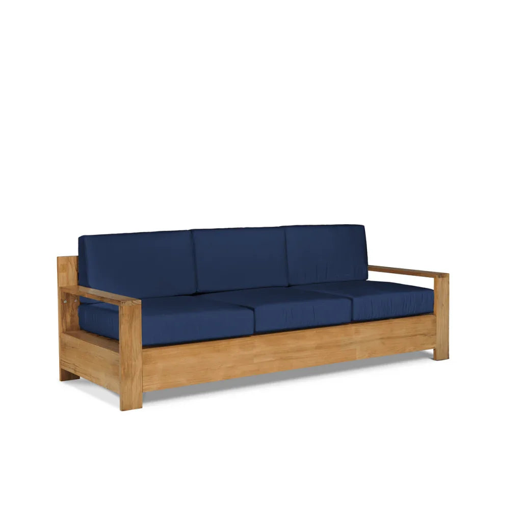 Qube Teak Patio Deep Sofa Set with Sunbrella 4PC - LOOMLAN - HiTeak - Outdoor Sofas & Loveseats