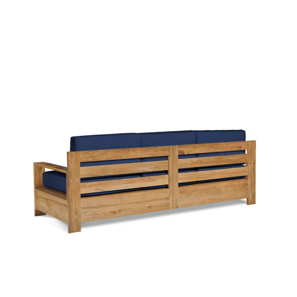 Qube Teak Patio Deep Sofa Set with Sunbrella 4PC - LOOMLAN - HiTeak - Outdoor Sofas & Loveseats