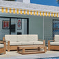 Qube Teak Patio Deep Sofa Set with Sunbrella 4PC - LOOMLAN - HiTeak - Outdoor Sofas & Loveseats