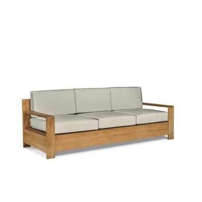 Qube Teak Patio Deep Sofa Set with Sunbrella 4PC - LOOMLAN - HiTeak - Outdoor Sofas & Loveseats