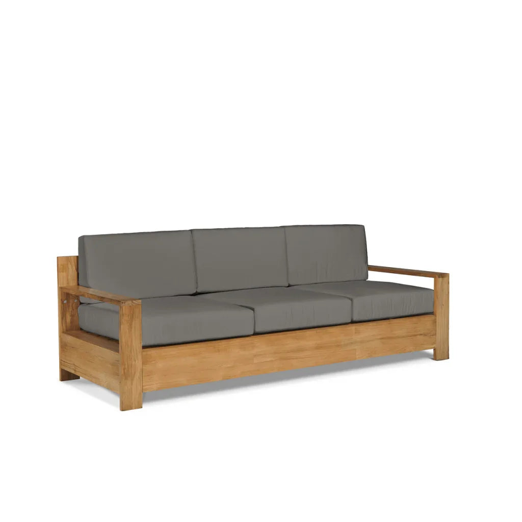 Qube Teak Patio Deep Sofa Set with Sunbrella 4PC - LOOMLAN - HiTeak - Outdoor Sofas & Loveseats