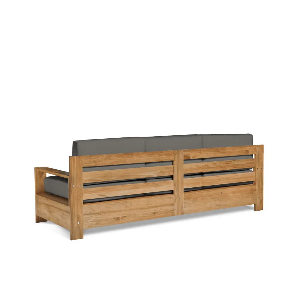 Qube Teak Patio Deep Sofa Set with Sunbrella 4PC - LOOMLAN - HiTeak - Outdoor Sofas & Loveseats