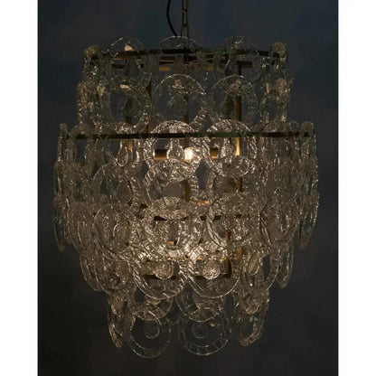 Quebec Metal & Glass Chandelier With Brass - LOOMLAN - Noir - Chandeliers