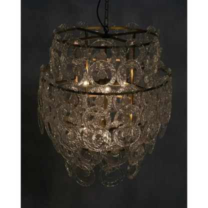 Quebec Metal & Glass Chandelier With Brass - LOOMLAN - Noir - Chandeliers