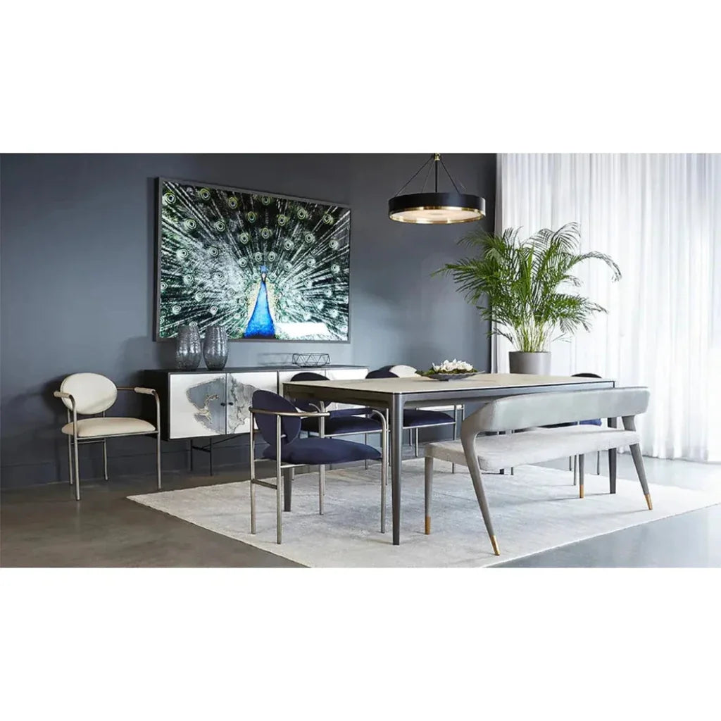Queens Dining Table - White Ceramic Top-Dining Tables-SUNPAN-LOOMLAN