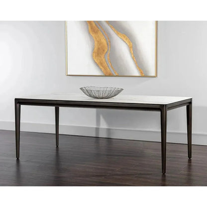 Queens Dining Table - White Ceramic Top-Dining Tables-SUNPAN-LOOMLAN