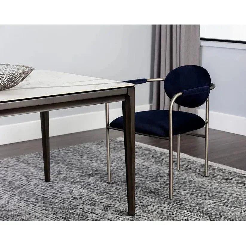 Queens Dining Table - White Ceramic Top-Dining Tables-SUNPAN-LOOMLAN