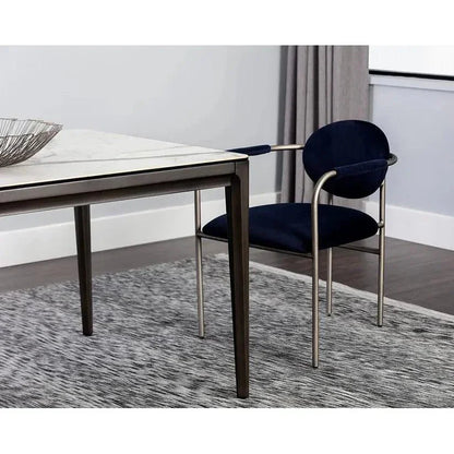 Queens Dining Table - White Ceramic Top-Dining Tables-SUNPAN-LOOMLAN