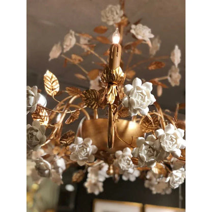 Queensland Gold Floral Eight Lights Chandelier - LOOMLAN - Chelsea House - Chandeliers