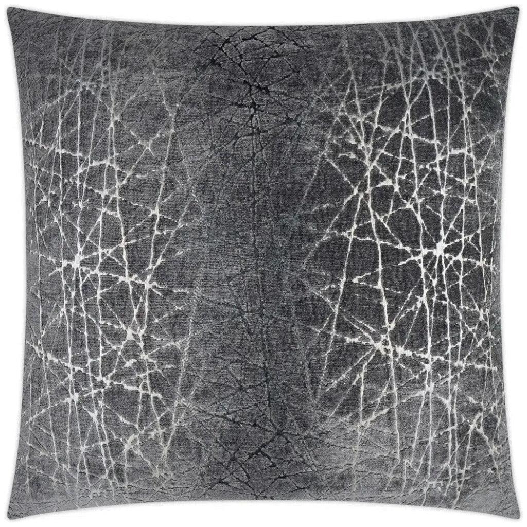 Questa Glam Abstract Grey Silver Large Throw Pillow - LOOMLAN - D.V. Kap - Throw Pillows
