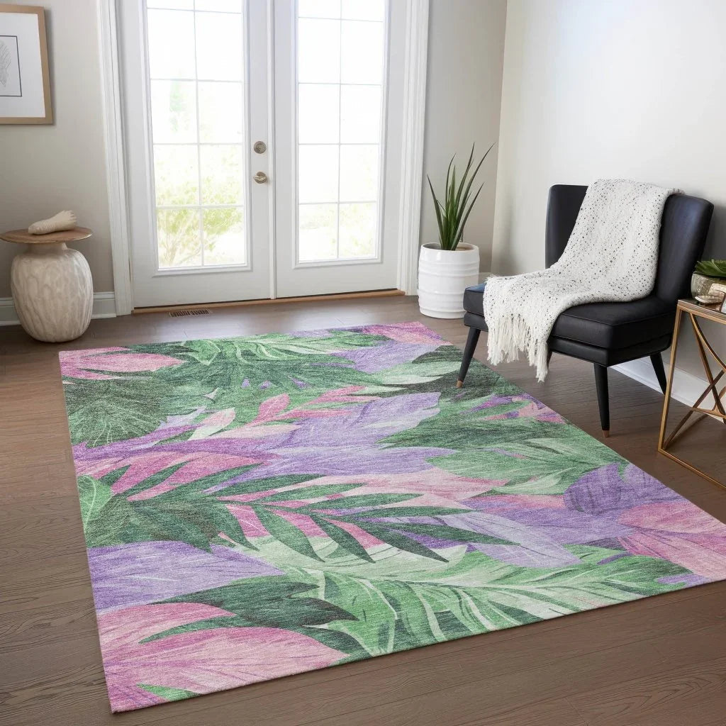Quilene Green Washable Indoor - Outdoor Rug - LOOMLAN - LOOMLAN Rugs - Outdoor Rugs