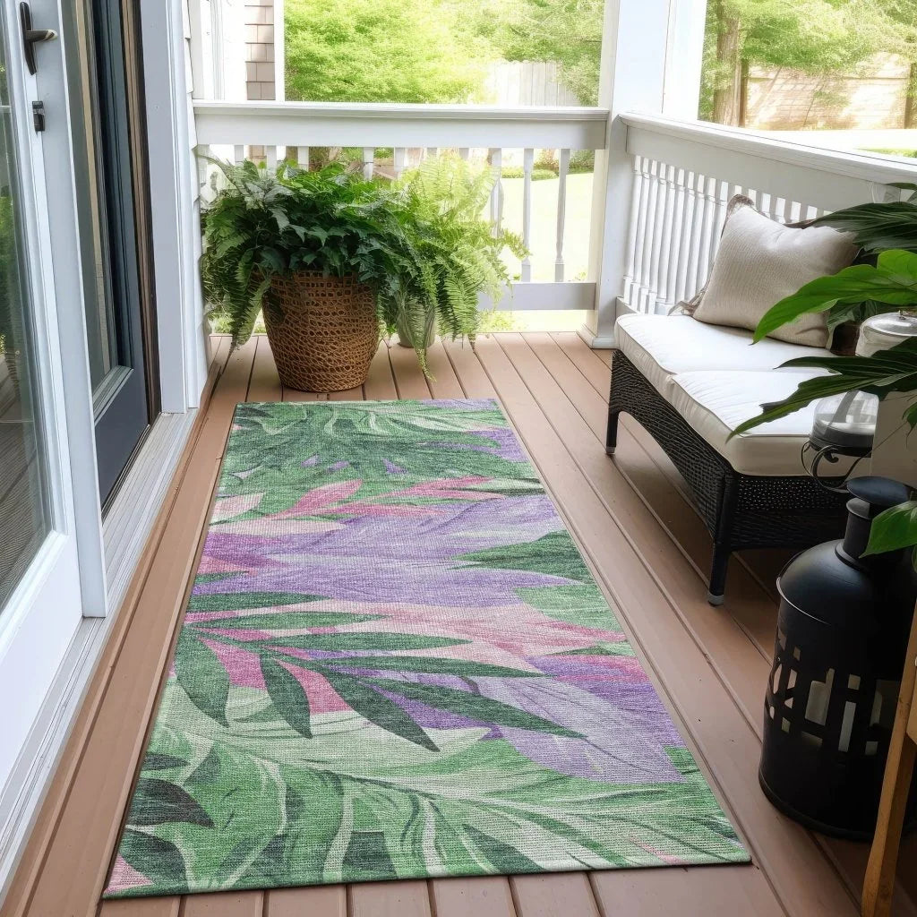 Quilene Green Washable Indoor - Outdoor Rug - LOOMLAN - LOOMLAN Rugs - Outdoor Rugs