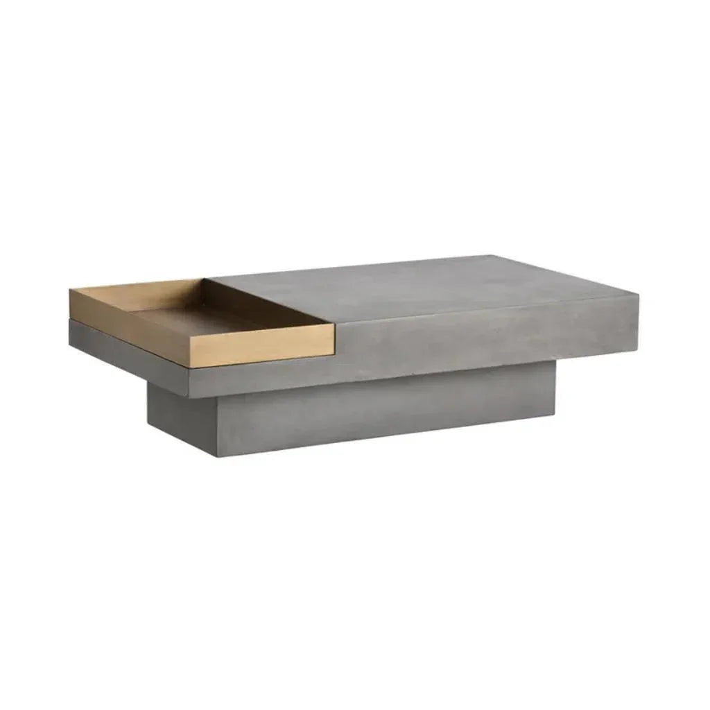 Quill Natural Concrete Coffee Table - LOOMLAN - SUNPAN - Coffee Tables