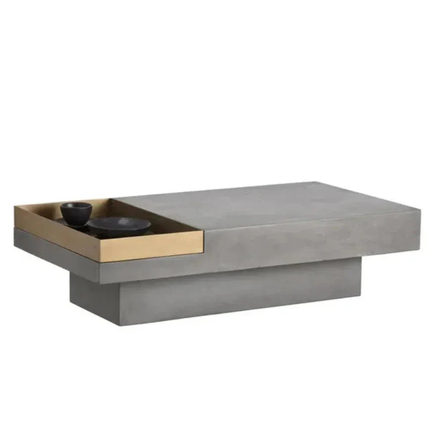 Quill Natural Concrete Coffee Table - LOOMLAN - SUNPAN - Coffee Tables
