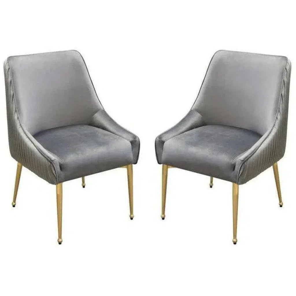 Quinn Velvet Armless Dining Chair 2PC - LOOMLAN - Diamond Sofa - Dining Chairs