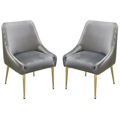 Quinn Velvet Armless Dining Chair 2PC - LOOMLAN - Diamond Sofa - Dining Chairs