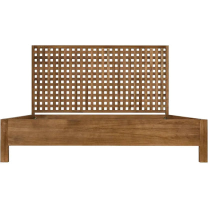 Quinnton Wood Brown Platform Bed Frame - LOOMLAN - Noir - Beds