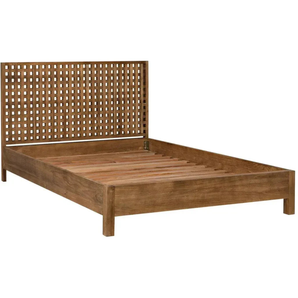 Quinnton Wood Brown Platform Bed Frame - LOOMLAN - Noir - Beds