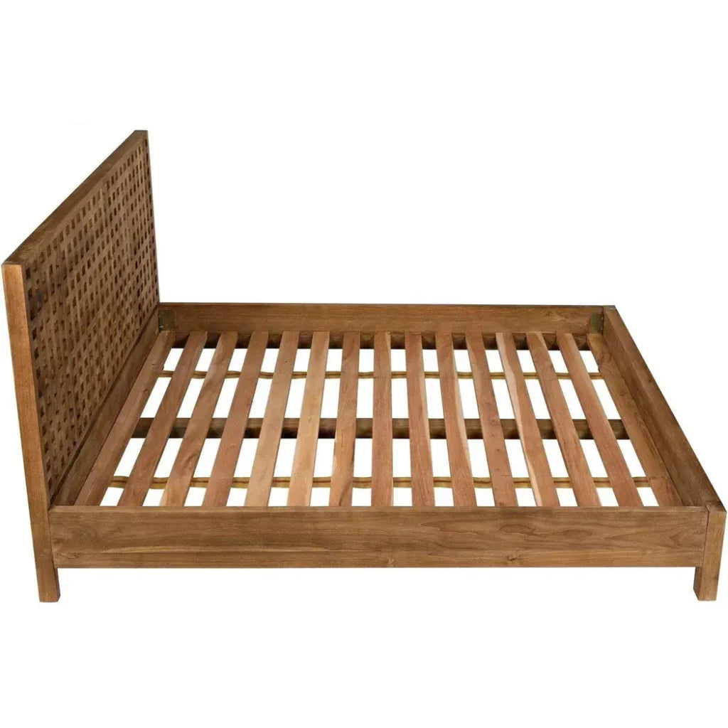 Quinnton Wood Brown Platform Bed Frame - LOOMLAN - Noir - Beds