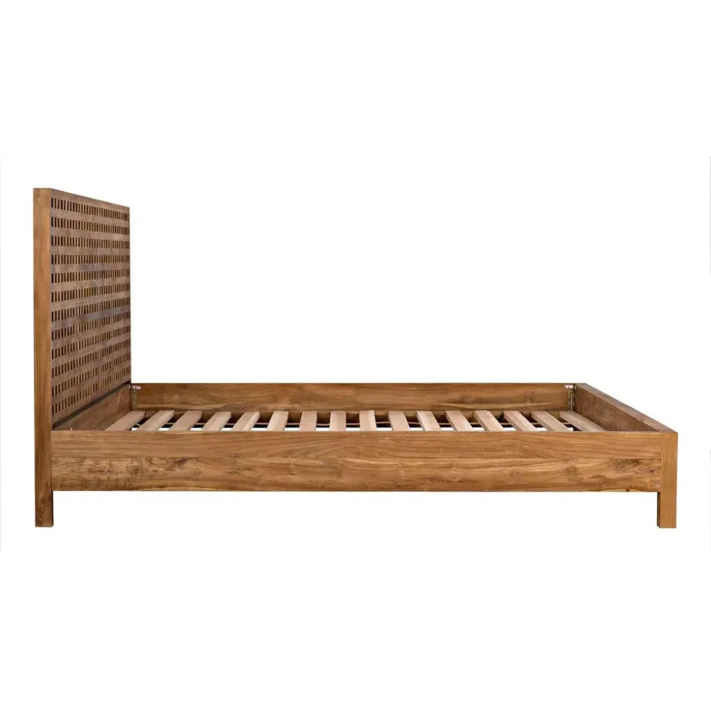 Quinnton Wood Brown Platform Bed Frame - LOOMLAN - Noir - Beds