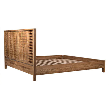 Quinnton Wood Brown Platform Bed Frame - LOOMLAN - Noir - Beds