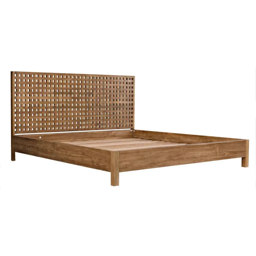 Quinnton Wood Brown Platform Bed Frame - LOOMLAN - Noir - Beds